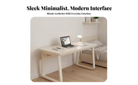 Minimalist Design Simple Home Workstation Space-Saving Rectangular Desk with Metal Legs Multi-Purpose Computer Table Easy Assembly for Teenagers, Remote Workers, Apartment Dwellers, Bedroom