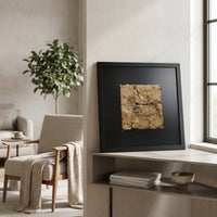 Framed Relief Art Beige 3D Textured Wall Art Square Framed Artwork for Interior Designers, Entryway