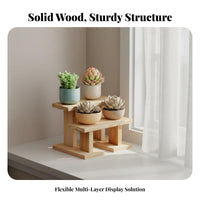 Multi-Tier Plant Stand Solid Wood Construction 3-Tier Plant Stand Sturdy and Multi-Tiered Flower Pot Holder for Balcony, Windowsill, Office