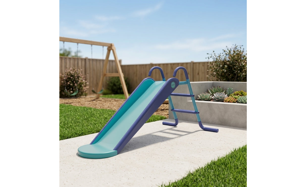 Freestanding Pool Slide Non-Slip Slide with Steel Frame Stable for Kids, Families, Backyard, Garden