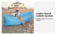 No Pump Needed Wind-Filled Couch Lightweight Wind-Filled Lounger Quick Setup Air Sofa Includes Carry Bag for Beachattendeesers, Festival-Attendeesers, Camping, Beach, Music Festivals, Picnics
