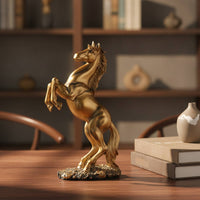 Resin Horse Figurine Rearing Horse Sculpture Tabletop Decor for Art Lovers