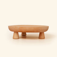 Minimalist Oval Wood Tray Compact Wood Tray with Curved Rim Sturdy Modern for Bedside Table