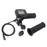 Right-Side Throttle Grip with LCD Display Anti-Slip Electric Bicycle Throttle with LCD Display Universal Controller Compatible for Commuters, Handlebar Replacement