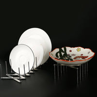 Retractable Pot Lid Holder Versatile Expandable Plate Rack Space Saving Stainless Steel Plate Organizer for Countertop, Cabinet, RV