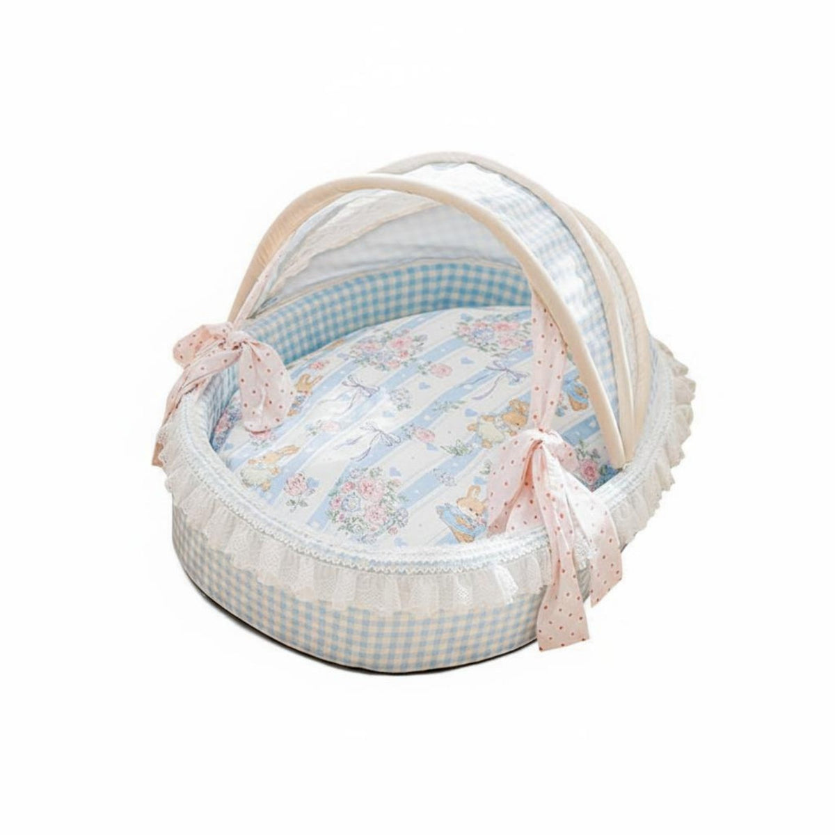 Breathable Princess Design Feline Bed Soft Semi Enclosed Pet Bed Lightweight Cradle Pet Nest Long-Lasting Construction for Indoor