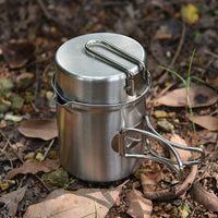 AOTU Outdoor Portable Wood Burning Stove Cookware Set Stainless Steel Camping Stove Pot AT6390