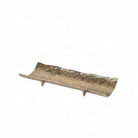 Aluminum decorative Tray with Feet Hammered serving Tray Sculptural Centerpiece Bowl for Home Stylists
