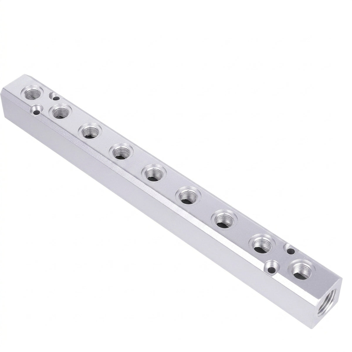 Manifold Block with G 1/2/2 Inlet Aluminum Pneumatic Manifold Block Multi-Port Threaded for Installers, Automation Rigs