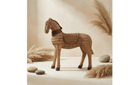 Rattan Horse Statue Woven Wicker Horse Figurine Brown