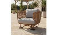 Aluminum Frame Patio Sofa Sun-Resistant Rattan Sofa Set Rattan Sectional Couch Modern Nordic Design Garden Lounge Set for Villa