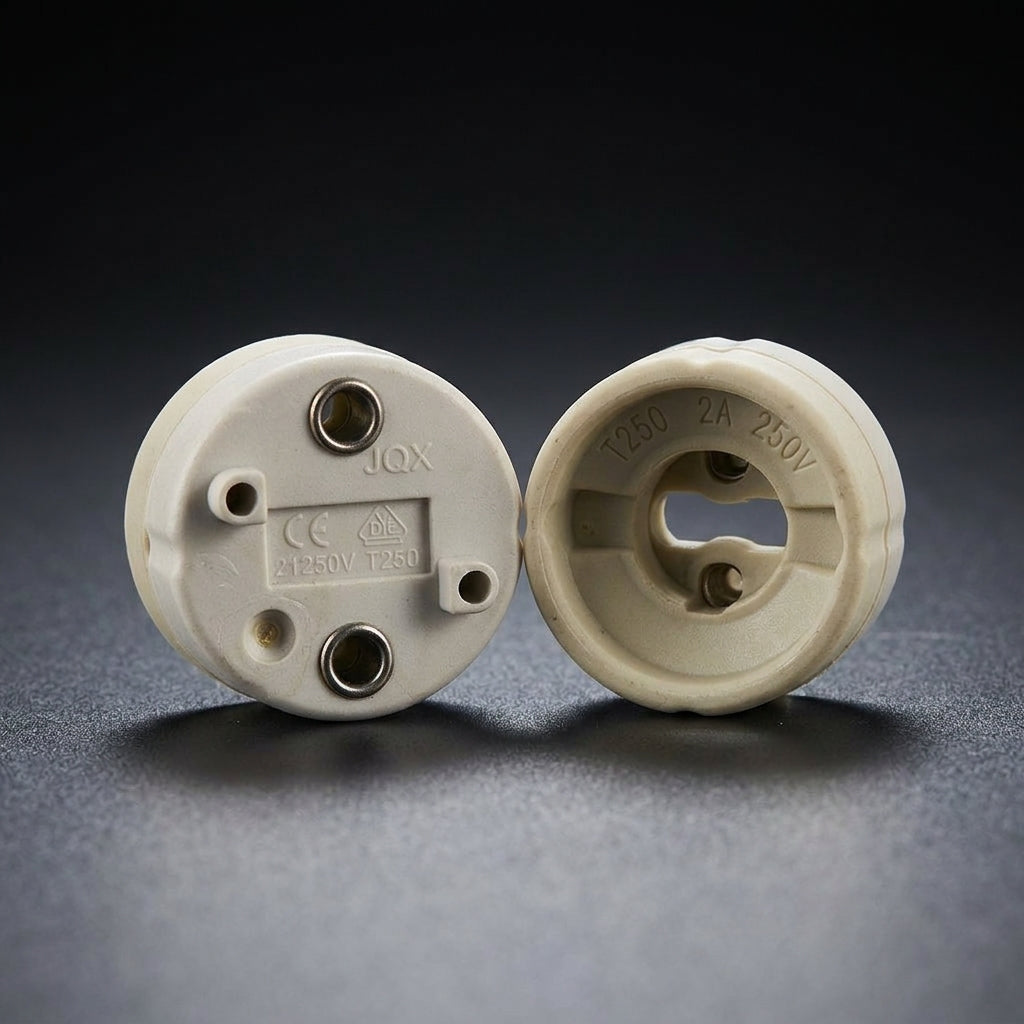Bulb Holder for GU10 Lamp Holder Connections, Heat Resistant Ceramic Base for DIY Lighting, Single Unit Light Base with Side Plug, Home Lighting