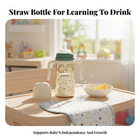 Fall-Resistant Baby Straw Bottle with Handles Safe Toddler Weighted Straw Cup Easy to Clean for Toddlers, Infants, Mealtime, Travel, Home