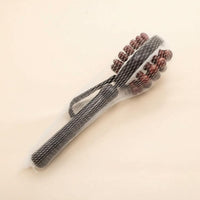 Solid Wood Beads Double-Sided Massage Hammer Ergonomic Design Massage Hammer Lightweight Long Handle Back Massager Portable for Null