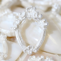 Mini Photo Frame Nail Art Charms, Tiny Picture Frame Embellishments for Jewelry Making, White Resin Miniature Craft Supplies, French Princess Series
