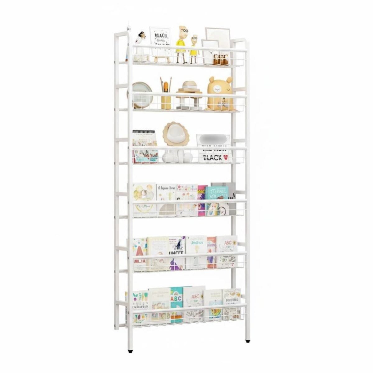 Space-Saving Narrow Unrestricted Standing Bookcase Slim Design Multi-Tier Unrestricted Standing Rack Minimalist Design Shelf Unit Versatile Use for Apartment Dwellers, Decor Enthusiasts, Small Areas, Behind Doors, Study Room, Bedroom