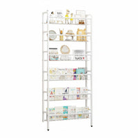 Space-Saving Narrow Unrestricted Standing Bookcase Slim Design Multi-Tier Unrestricted Standing Rack Minimalist Design Shelf Unit Versatile Use for Apartment Dwellers, Decor Enthusiasts, Small Areas, Behind Doors, Study Room, Bedroom