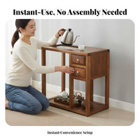 Chinese Design Water Dispenser Stand with Drawers Multi-Functional Tea Table Space-Saving Design Side Cabinet Handmade for Homeowners, Office Workers, Living Room, Study