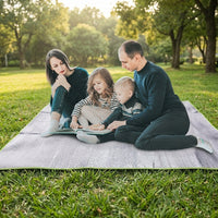 Picnic Blanket and Camping Mat with Aluminium Foil, Waterproof Blanket Sleeping Mat for Camping Hiking, Blue Foam Bottom with Carrying Straps