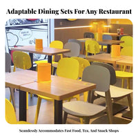 Easy to Clean Quick-Service Dining Set Sturdy Construction Restaurant Table and Chair Set Sturdy Metal Legs Cafeteria Table and Chair Combo Modern Design for Business Owners, Homeowners, Restaurants, Cafe, Cafeteria S, Diners