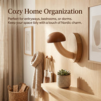 Wooden Wall Hook for Bedroom Entryway, Cute Door for Apartment Dwellers, Decorative Wood for Hanging Coats Hats Bags in Dorm Room