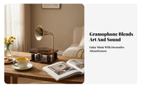 Square Foundation Decoration Tabletop Gramophones Metal Speaker