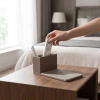 Hotel Amenities, Guest Room Supplies, Leather-like Set, Taupe, Luxury Hotel, Accessories
