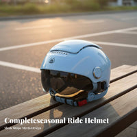 Half Helmet 3C Certified Summer Riding Helmet Protection Hat with Visor for Daily Commuting