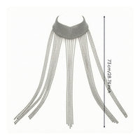 Choker with Fringe Statement Fringe Necklace Crystal Costume Jewelry for Women, Party, Clubwear