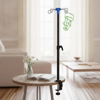Bedside Intravenous Stand Portable IV Pole with Clamp Clamp-on IV Stand Space-Saving Equipment Long-Lasting for Patients