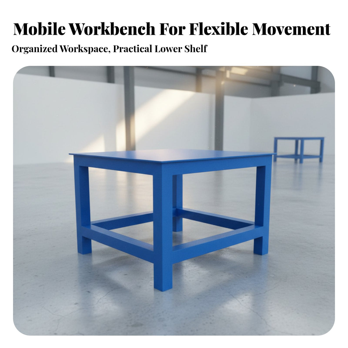 Steel Workbench on Wheels High Load Capacity Heavy Duty Workbench Heat Resistant Tabletop Steel Work Table for Fitters, Factory, Repair Shop, Assembly
