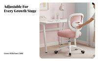 Height Adjustable Study Chair Ergonomic Design children's Furniture weight-activated automaticLocking casters Desk Seat Split spine supportrest for Students, Kids 6-12, Parents, studying, Bedroom, Home, Playroom
