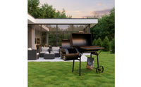 Outdoor Grill with Side Firebox High-Temp Offset Smoker Sturdy Barbecue Movable for Backyard Chefs