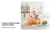 Anti-Rollover Design creatureShaped Sitting Coach Spinal Support Soft Fabric Creature Learning Chair Sit-up Training Aid Baby Floor Seat Removable and Washable for Infants, Toddlers, New Moms, Nursery, Playtime, Indoors, Living Room
