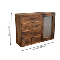Wood Storage Cabinet Vintage Finish Drawer Cabinet Hand-Finished Tabletop Organizer for Vanity Table
