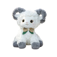 Sitting Lamb Stuffed Fluffy Lamb Doll with Bow Huggable for Children