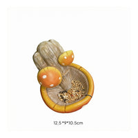 Sculpted Fungus-Shaped Bird Feeder Textured Hanging Bird Feeder Beige Outdoor Decor Orange and Yellow for Garden, Tree
