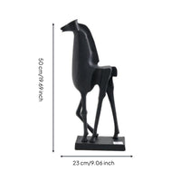 Horse Sculpture Minimalist Horse Statue Matte Black Figurine for Art Collectors, Shelf, Console Table