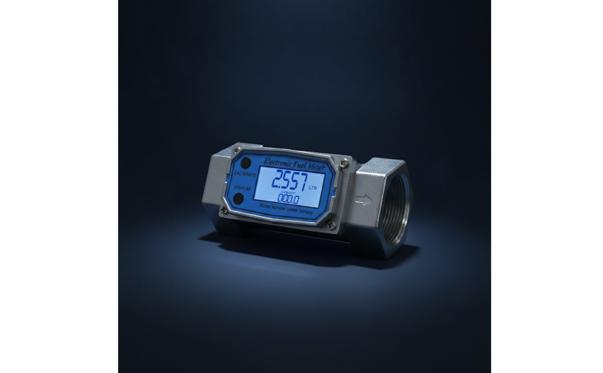 Waterproof Turbine Liquid Gauge High-Temperature Resistant Flowmeter with Electronic Display Threaded Flowmeter Aluminum Alloy for Technicians, Operators, Pipelines, Workshops, Plants