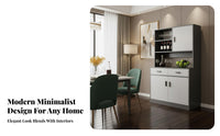 Storage Cabinet with Vino Rack Modern Design Vino Bar Display Cabinet Large Capacity Dining Room Buffet Hutch for Families, Homeowners