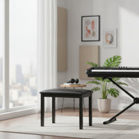 Upholstered Piano Bench Cushioned Keyboard Bench Sturdy Piano Stool Compact for Pianists