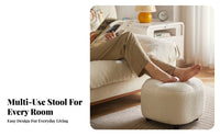 Multi-Functional Upholstered Pouf Soft Texture Footrest High-Density Foam Ottoman Lightweight for Homeowners, Adults, Students, Living Room, Entryway, Small Areas, Bedroom