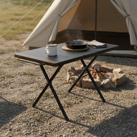 Folding Camping Table Foldable Steel Camping Table Easy to Clean for Barbecue