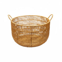Waterproof Woven Plastic Laundry Basket Sturdy Woven Laundry Basket Ventilated Design Imitation Rattan Storage Bin Handwoven for Bathroom, Bedroom, Living Room
