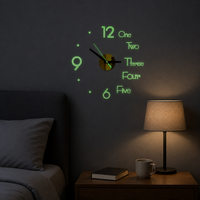 3D DIY Luminous Wall Clock Silent Quartz Movement Acrylic Home Decor
