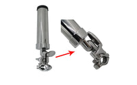 Clamp-Mounted Fishing Rod Holder Adjustable Knob Stainless Boat Rod Holder End Cap for Yacht