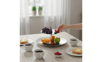 Stainless Steel Fruit Stand Tiered Display 2 Tier Serving Tray Modern Minimalist Design Double Layer Snack Tray