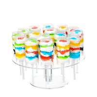 Acrylic 16-Hole Round Push-Pop Display Stand