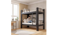 Heavy Duty Bunk Bed with Storage Space Saving Metal Bunk Bed Sturdy Furniture Long-Lasting for Students