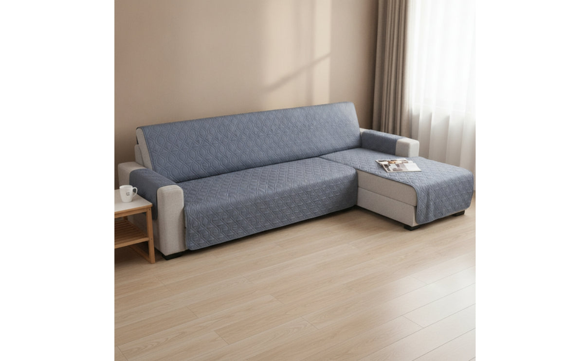 Sectional Sofa Cover Waterproof L-Shaped Couch Cover Quilted Furniture Protector for Living Room